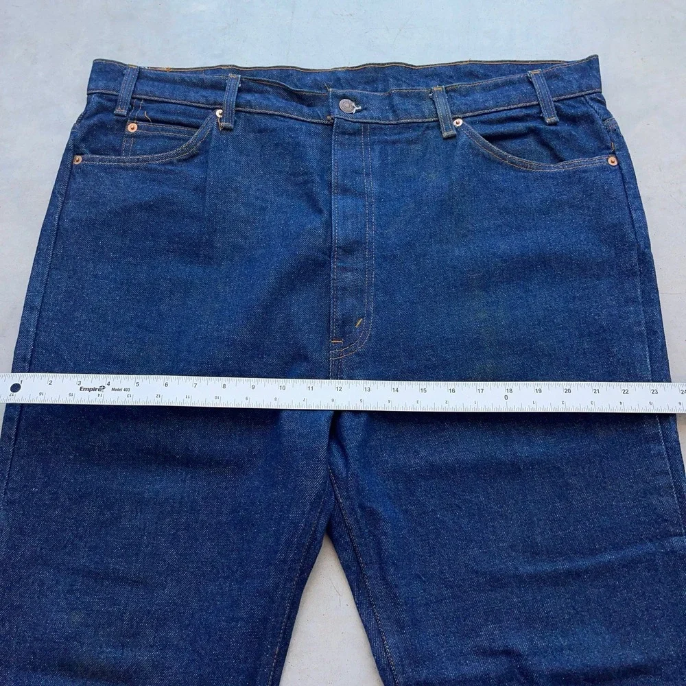 Vintage Levi's 517 Saddleman Boot Cut Raw‎ Denim Jeans Size 42x32 (Fits 42x30)